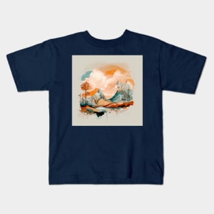 Boho Landscape Bright Kids T-Shirt